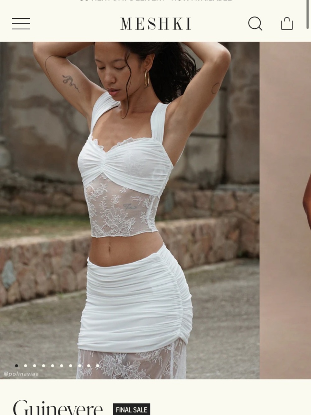MESHKI Guinevere

Lace And Mesh tank top - white